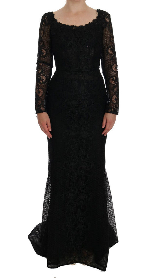Dolce & Gabbana Elegant Full Length Black Sheath Maxi Dress - Sandy Store ByNet