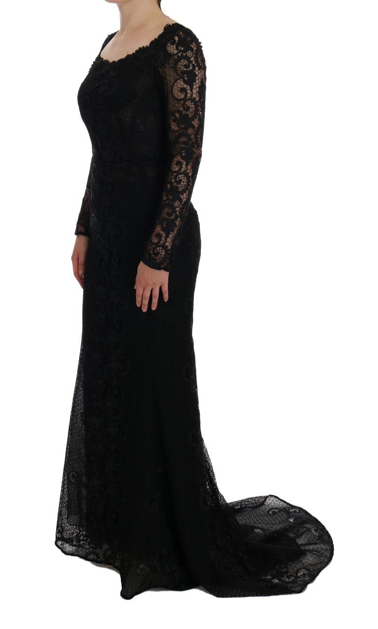 Dolce & Gabbana Elegant Full Length Black Sheath Maxi Dress - Sandy Store ByNet