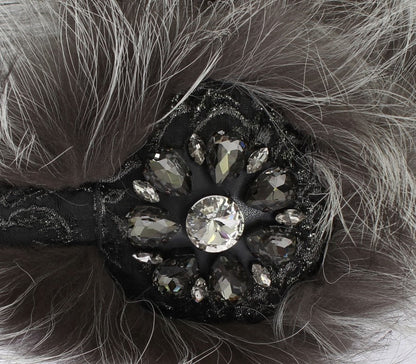 Dolce & Gabbana Elegant Fur and Crystal Ear Muffs - Sandy Store ByNet
