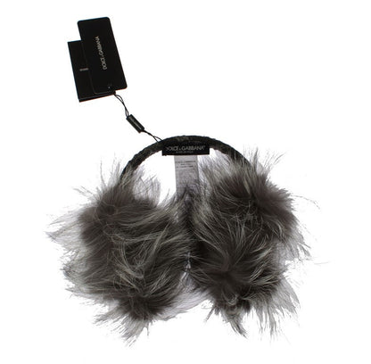 Dolce & Gabbana Elegant Fur and Crystal Ear Muffs - Sandy Store ByNet