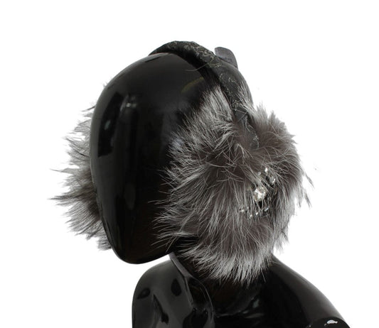 Dolce & Gabbana Elegant Fur and Crystal Ear Muffs - Sandy Store ByNet