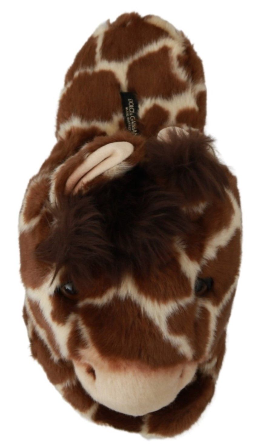 Dolce & Gabbana Elegant Giraffe Pattern Slides for Sophisticated Comfort - Sandy Store ByNet