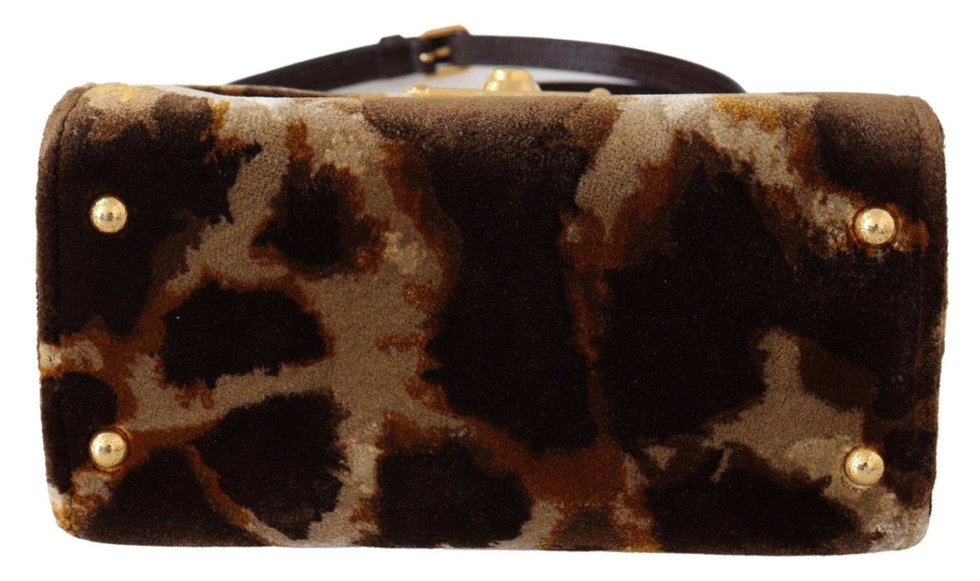 Dolce & Gabbana Elegant Giraffe Pattern Welcome Bag with Gold Accents - Sandy Store ByNet
