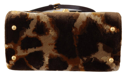 Dolce & Gabbana Elegant Giraffe Pattern Welcome Bag with Gold Accents - Sandy Store ByNet