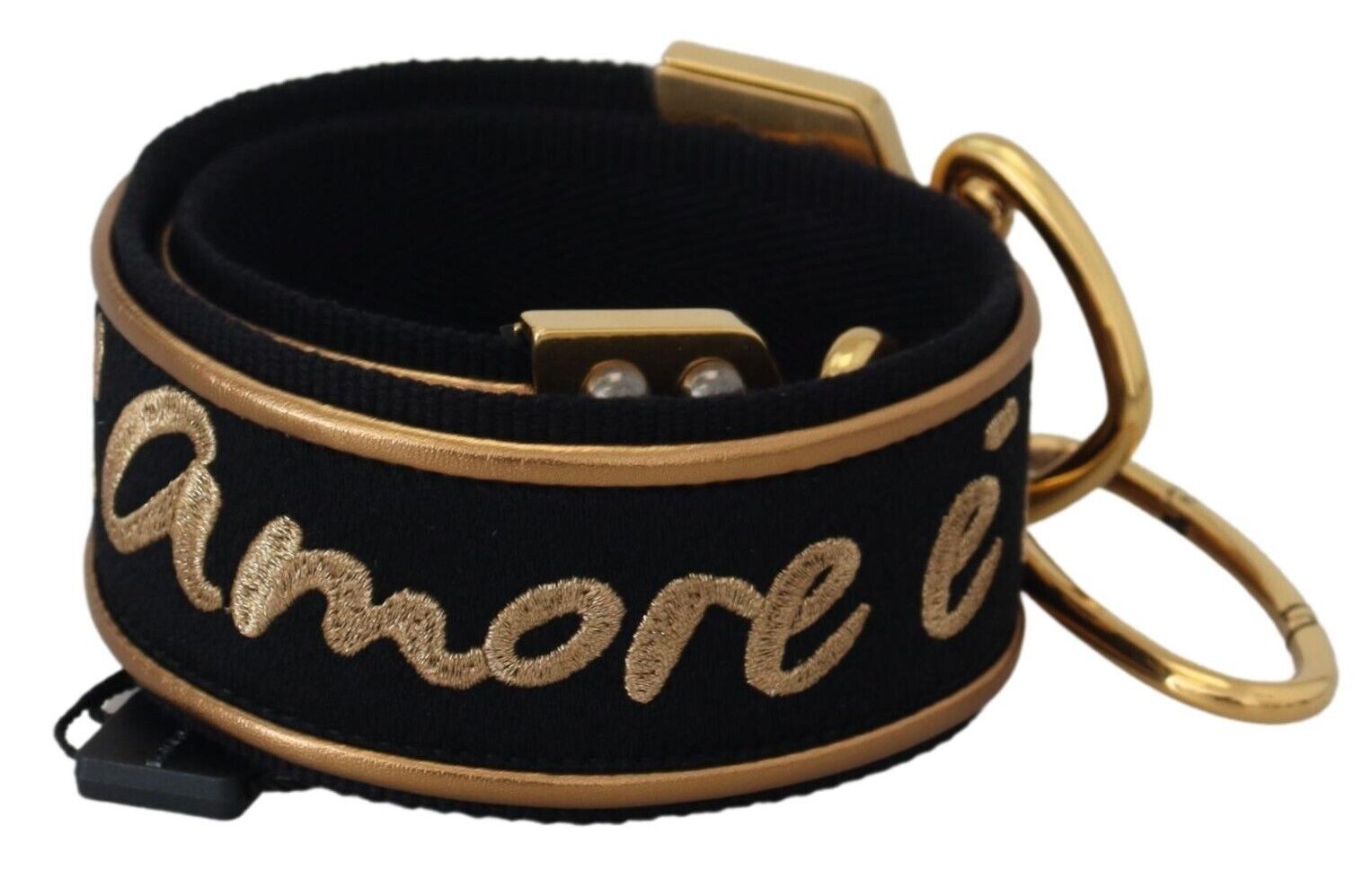 Dolce & Gabbana Elegant Gold Black Shoulder Bag Strap - Sandy Store ByNet