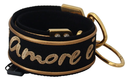 Dolce & Gabbana Elegant Gold Black Shoulder Bag Strap - Sandy Store ByNet