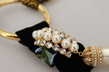 Dolce & Gabbana Elegant Gold Brass Pearl Statement Necklace - Sandy Store ByNet