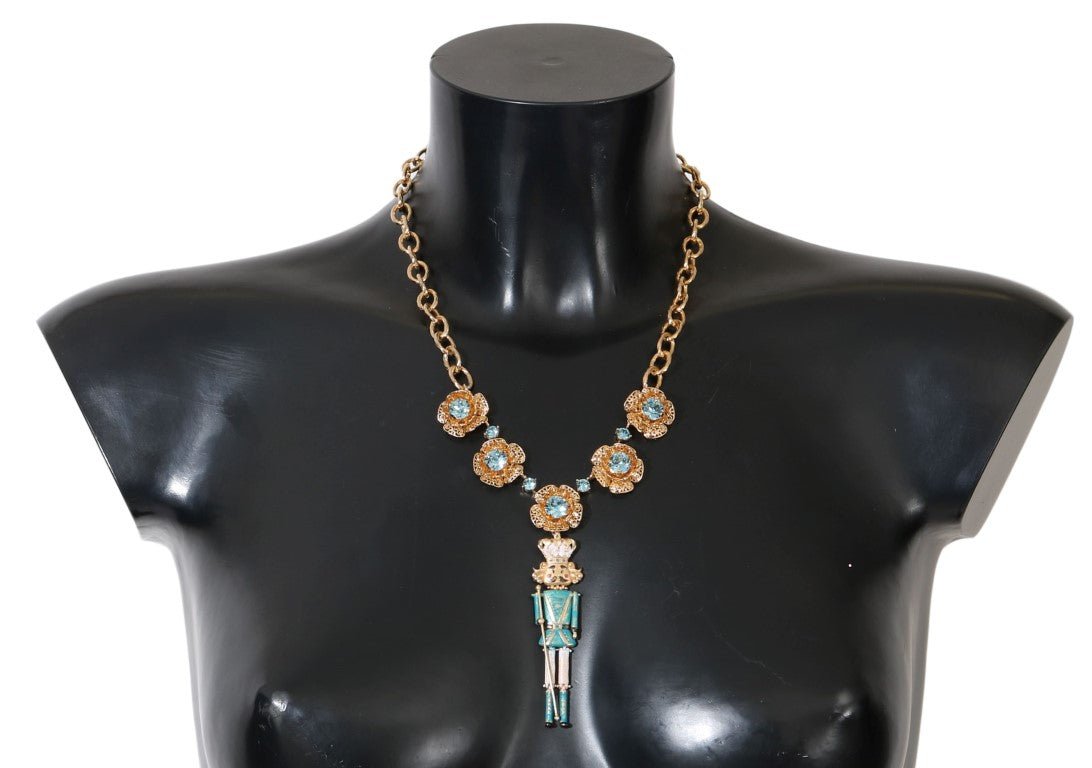 Dolce & Gabbana Elegant Gold Crystal Statement Necklace - Sandy Store ByNet