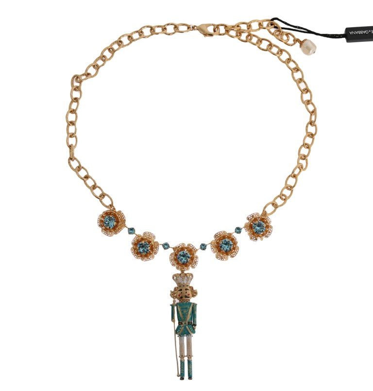 Dolce & Gabbana Elegant Gold Crystal Statement Necklace - Sandy Store ByNet