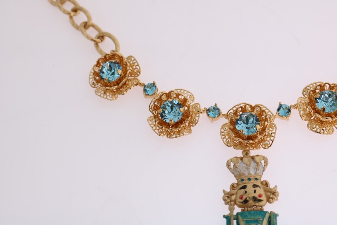 Dolce & Gabbana Elegant Gold Crystal Statement Necklace - Sandy Store ByNet