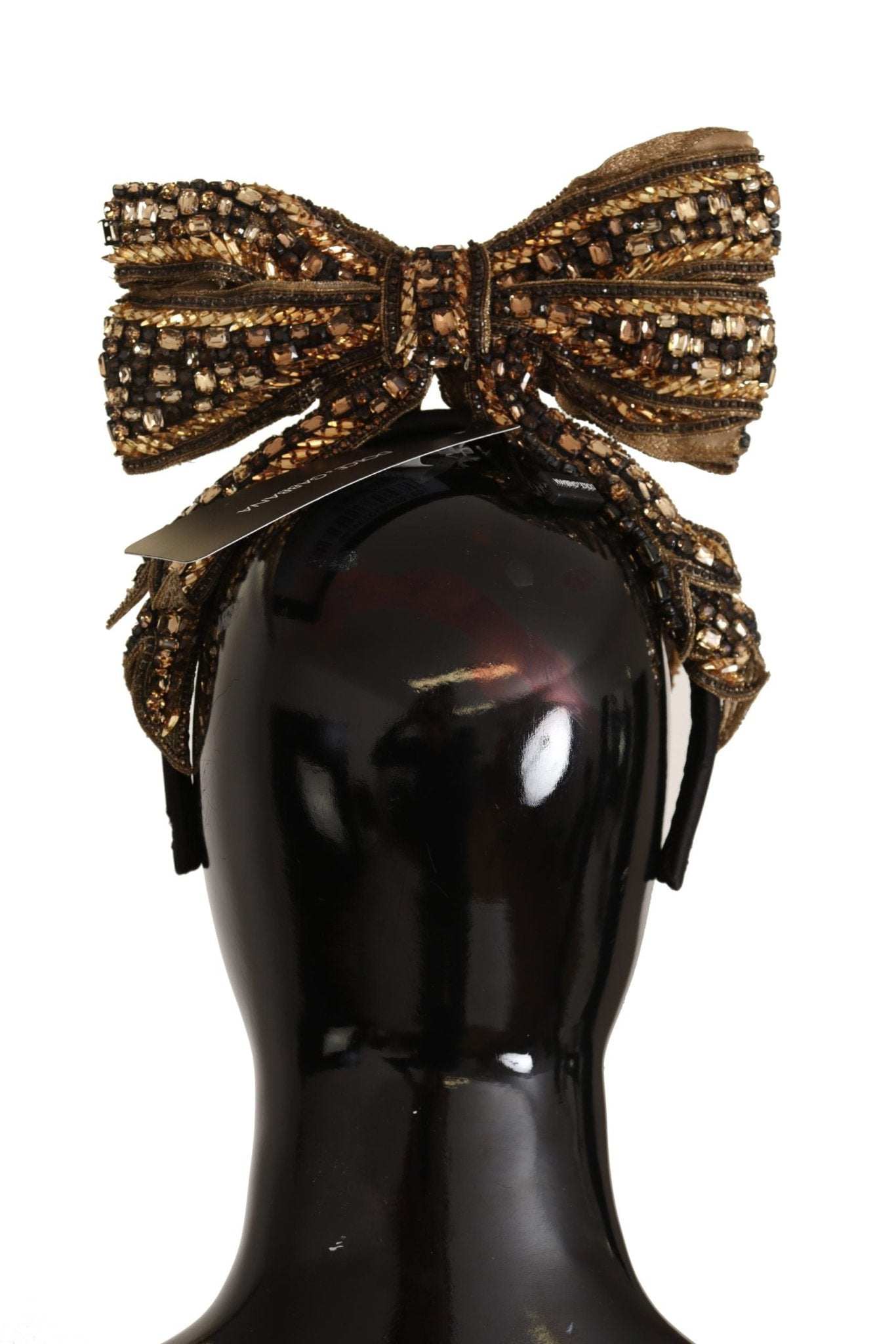 Dolce & Gabbana Elegant Gold Embellished Silk Diadem - Sandy Store ByNet