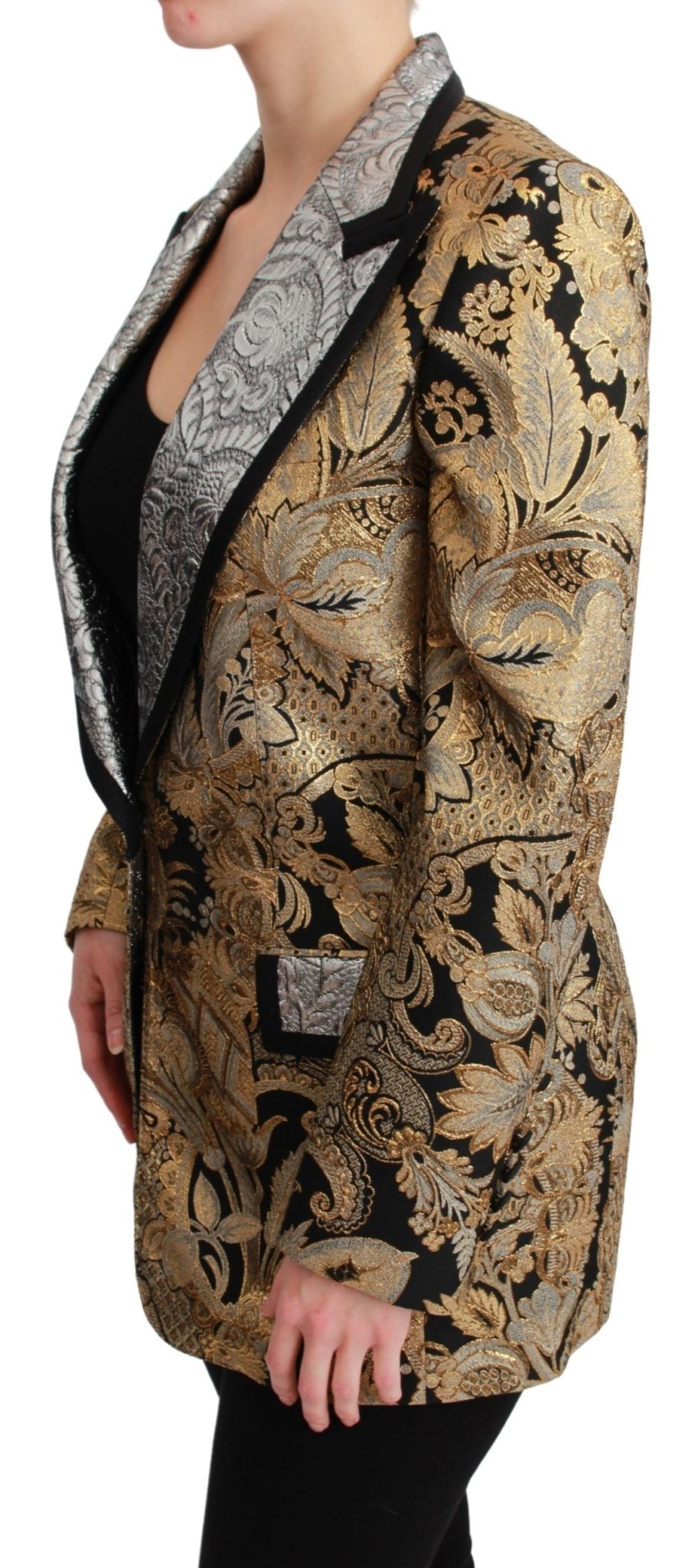 Dolce & Gabbana Elegant Gold Floral Jacquard Blazer - Sandy Store ByNet