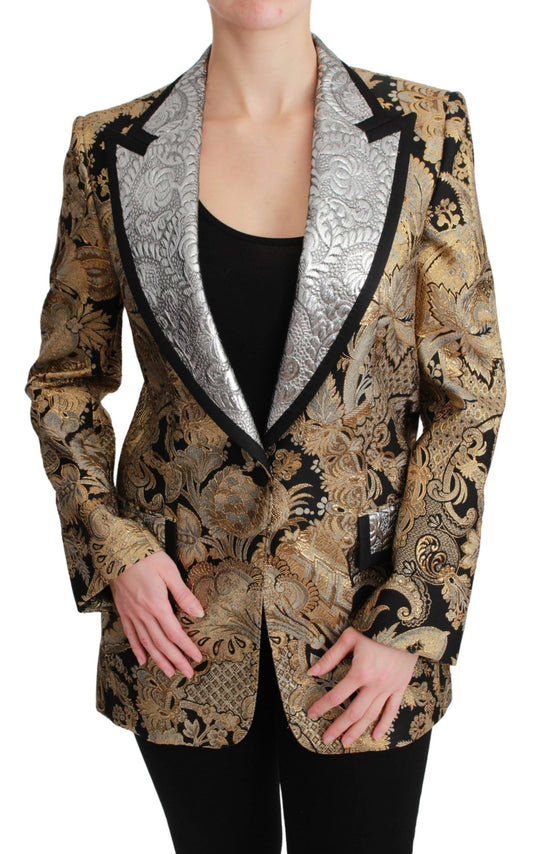 Dolce & Gabbana Elegant Gold Floral Jacquard Blazer - Sandy Store ByNet