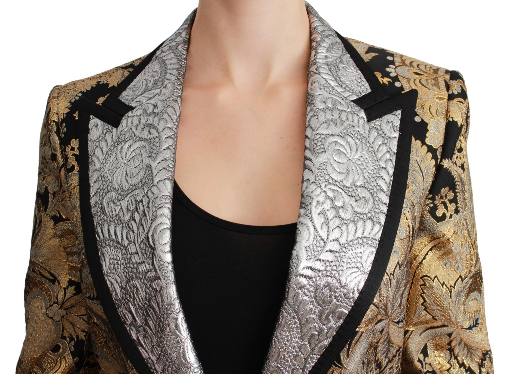 Dolce & Gabbana Elegant Gold Floral Jacquard Blazer - Sandy Store ByNet