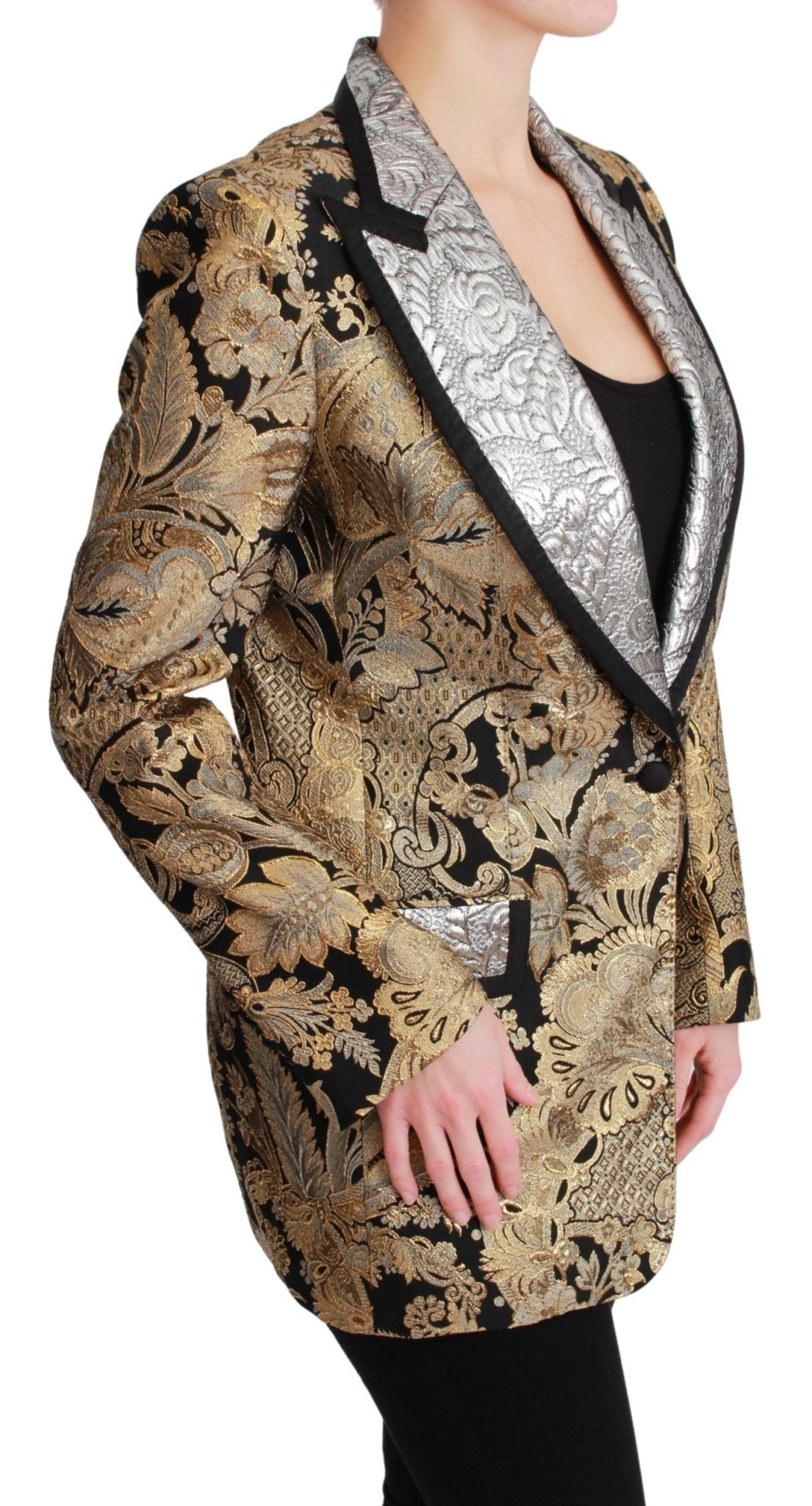 Dolce & Gabbana Elegant Gold Floral Jacquard Blazer - Sandy Store ByNet