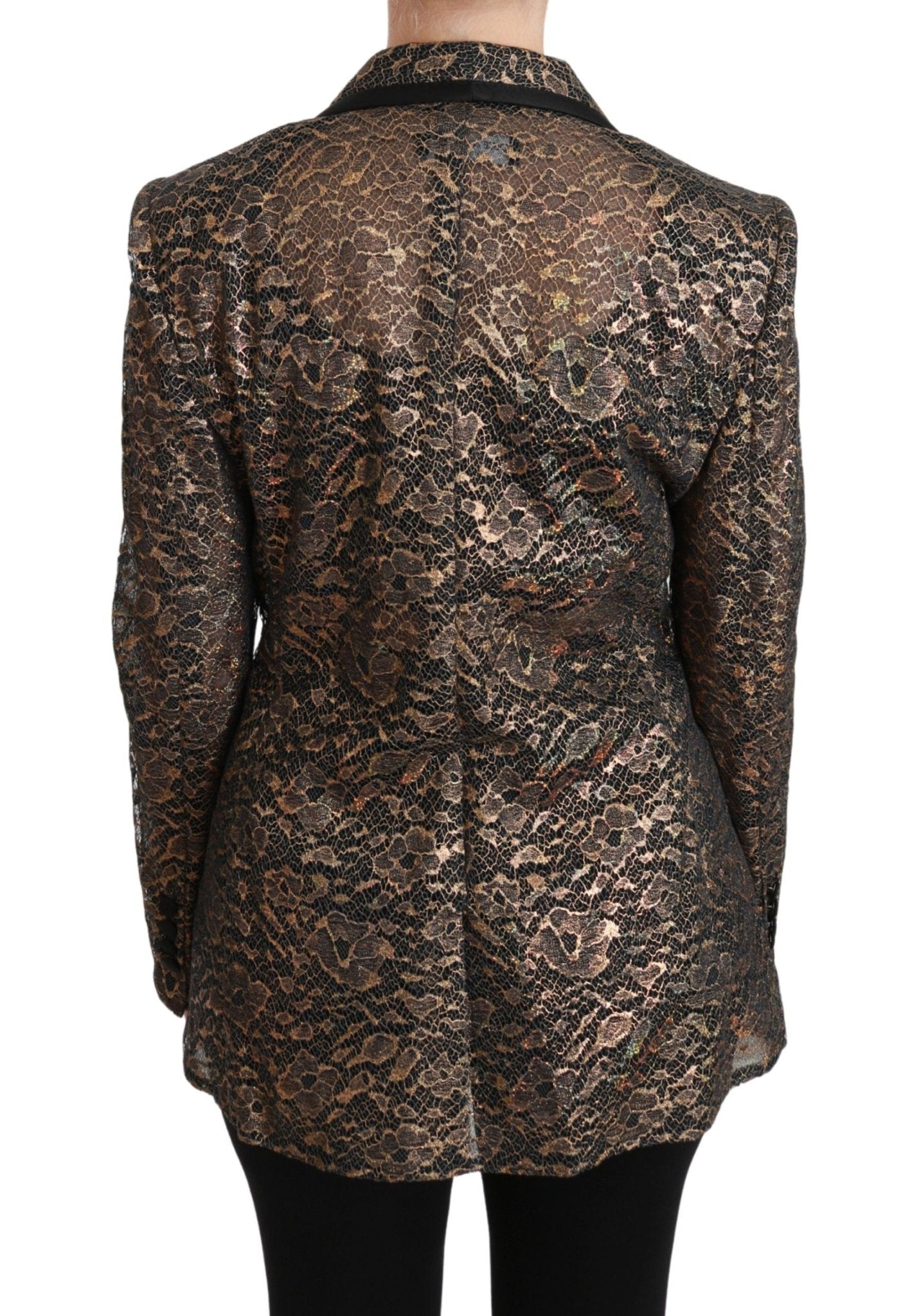 Dolce & Gabbana Elegant Gold Floral Lace Blazer Jacket - Sandy Store ByNet