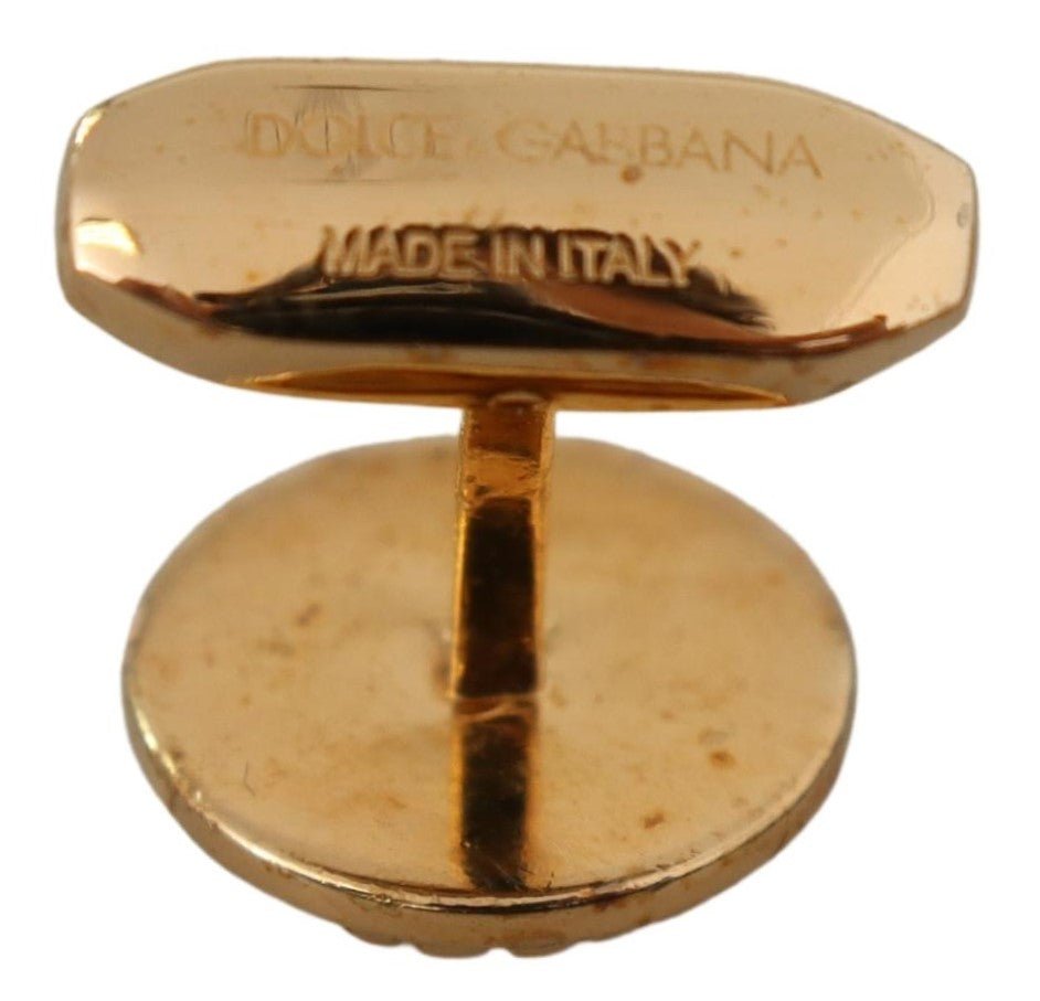 Dolce & Gabbana Elegant Gold Plated Brass Men's Cufflinks - Sandy Store ByNet