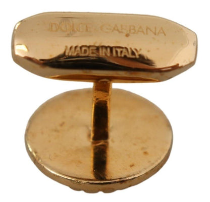 Dolce & Gabbana Elegant Gold Plated Brass Men's Cufflinks - Sandy Store ByNet