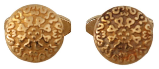 Dolce & Gabbana Elegant Gold Plated Brass Men's Cufflinks - Sandy Store ByNet