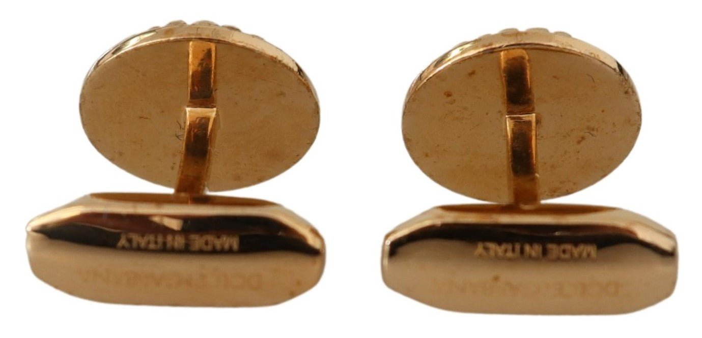 Dolce & Gabbana Elegant Gold Plated Brass Men's Cufflinks - Sandy Store ByNet
