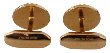 Dolce & Gabbana Elegant Gold Plated Brass Men's Cufflinks - Sandy Store ByNet