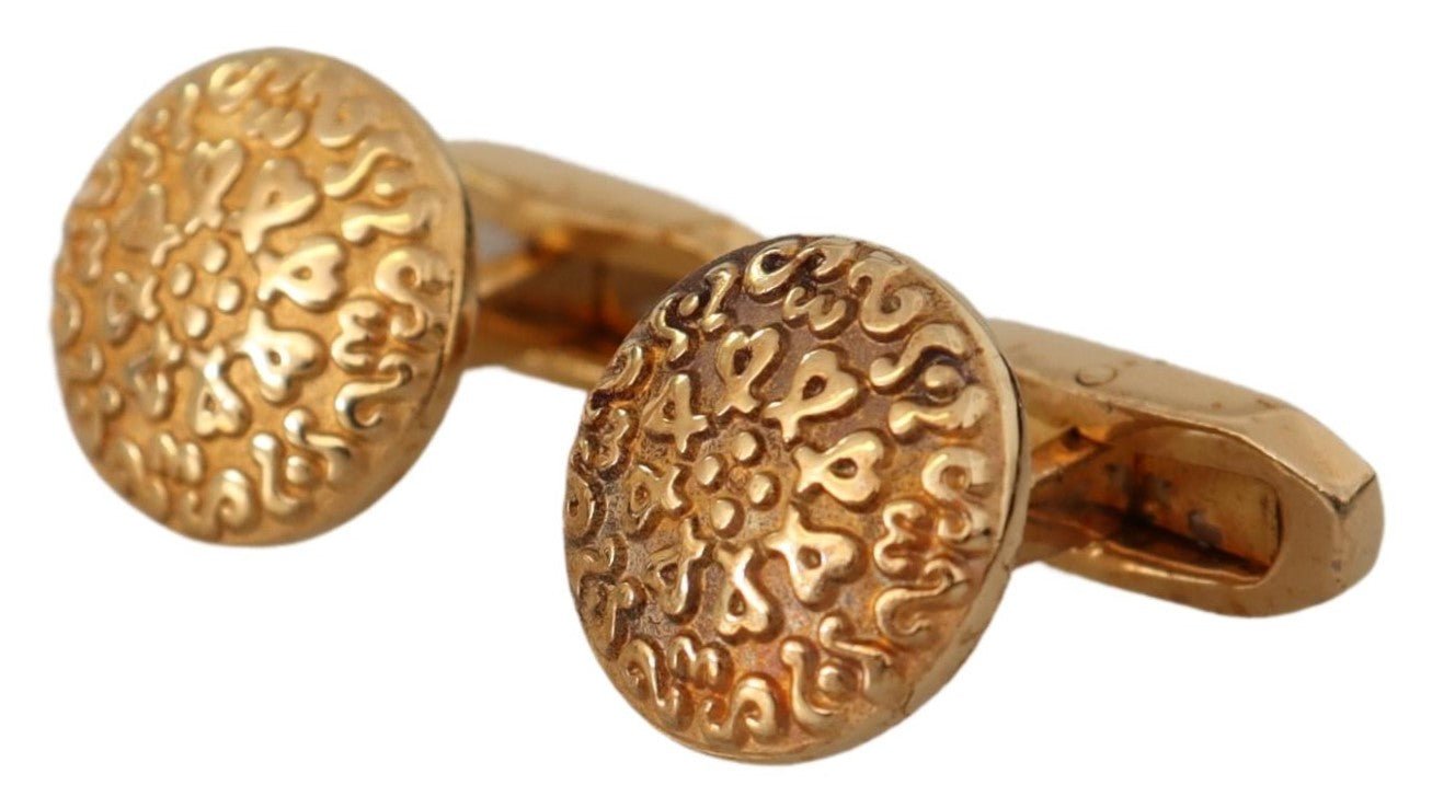 Dolce & Gabbana Elegant Gold Plated Brass Men's Cufflinks - Sandy Store ByNet