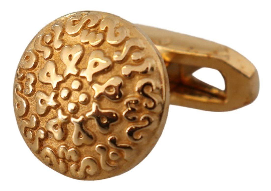 Dolce & Gabbana Elegant Gold Plated Brass Men's Cufflinks - Sandy Store ByNet