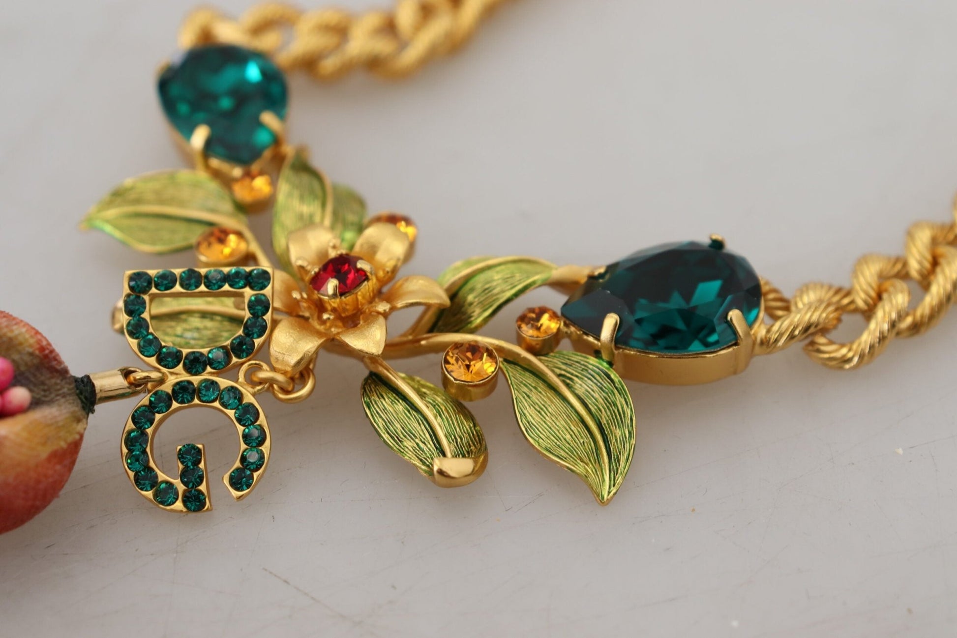 Dolce & Gabbana Elegant Gold - Tone Floral Fruit Necklace - Sandy Store ByNet