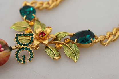 Dolce & Gabbana Elegant Gold - Tone Floral Fruit Necklace - Sandy Store ByNet