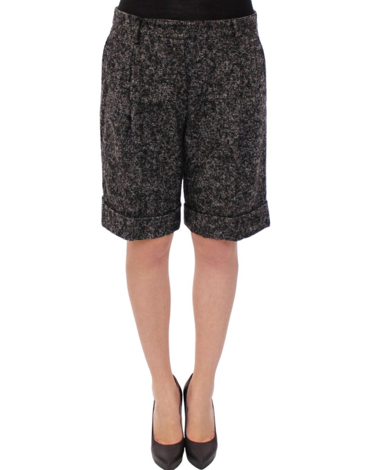 Dolce & Gabbana Elegant Gray Alpaca Blend Shorts - Sandy Store ByNet