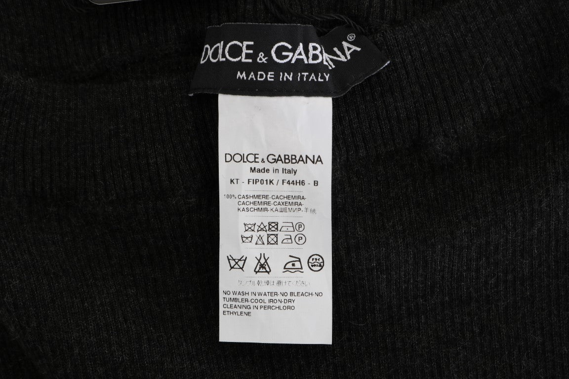 Dolce & Gabbana Elegant Gray Cashmere High Waist Pants - Sandy Store ByNet