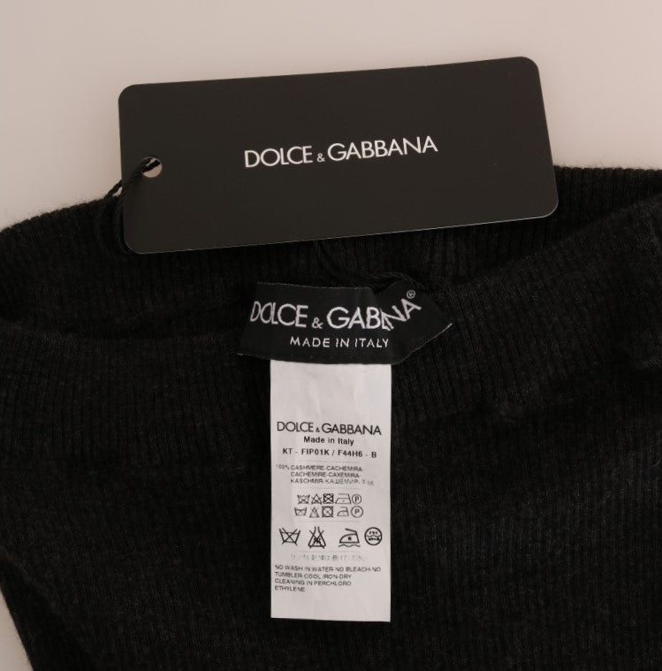 Dolce & Gabbana Elegant Gray Cashmere High Waist Pants - Sandy Store ByNet