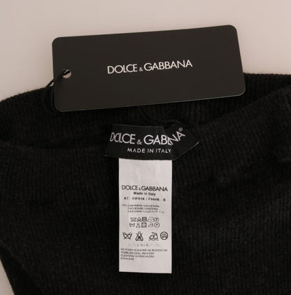 Dolce & Gabbana Elegant Gray Cashmere High Waist Pants - Sandy Store ByNet