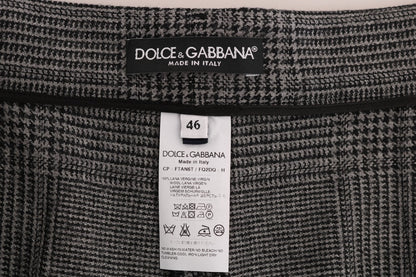 Dolce & Gabbana Elegant Gray Check Capri Wool Pants - Sandy Store ByNet