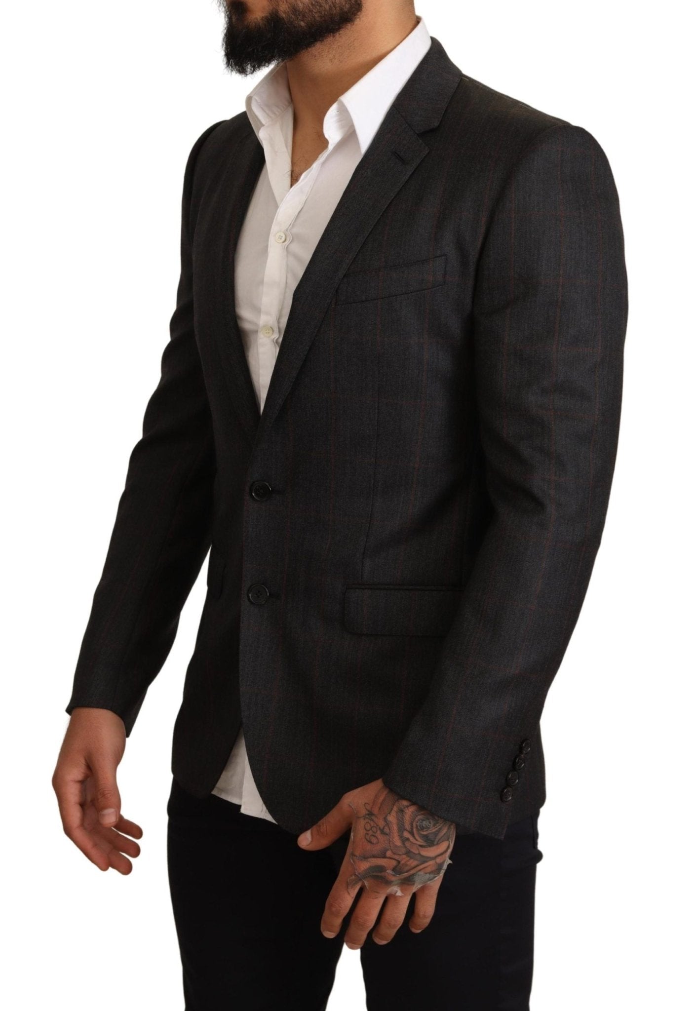 Dolce & Gabbana Elegant Gray Check Martini Blazer - Sandy Store ByNet