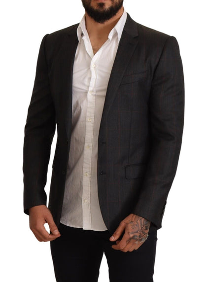 Dolce & Gabbana Elegant Gray Check Martini Blazer - Sandy Store ByNet