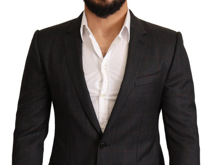 Dolce & Gabbana Elegant Gray Check Martini Blazer - Sandy Store ByNet
