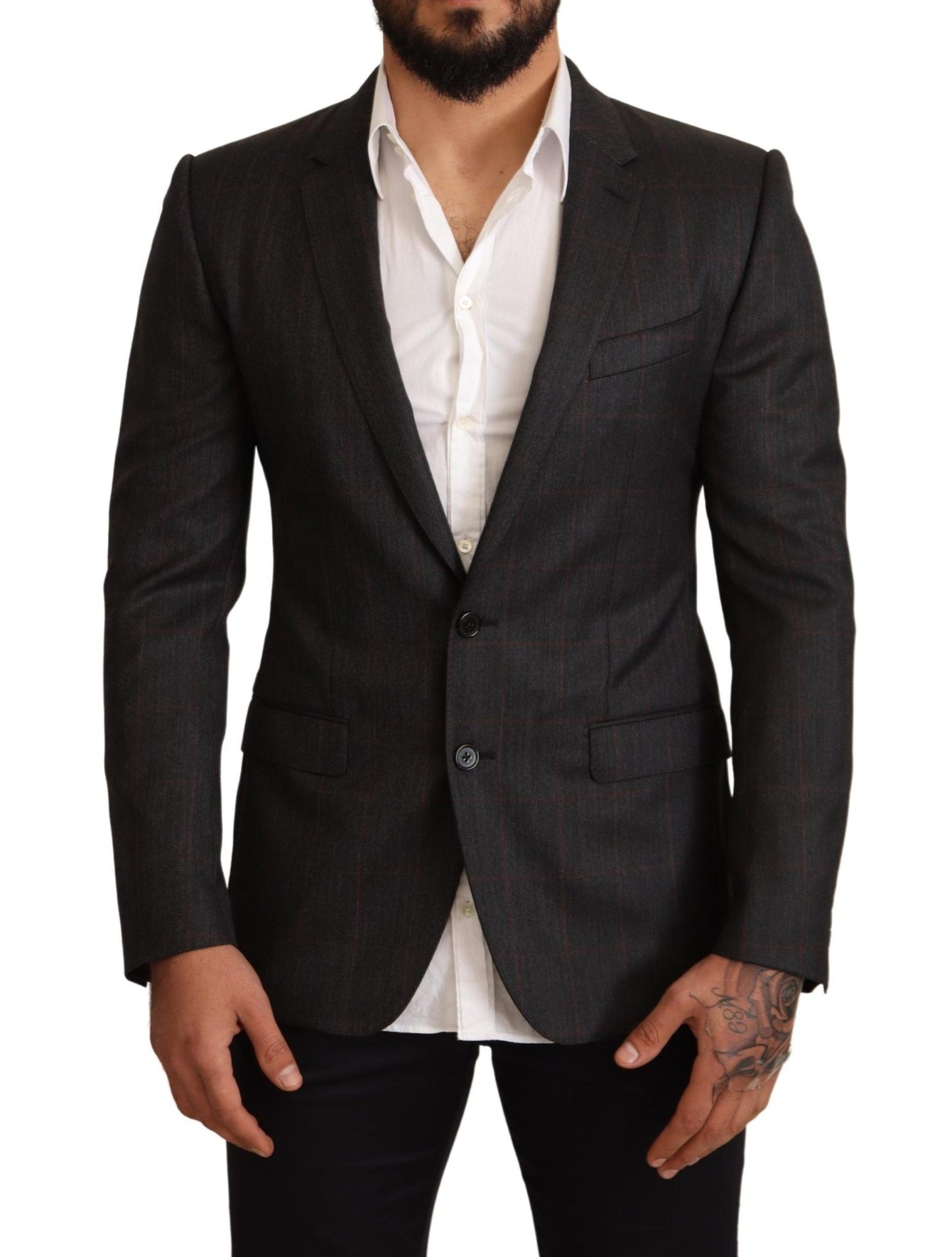 Dolce & Gabbana Elegant Gray Check Martini Blazer - Sandy Store ByNet