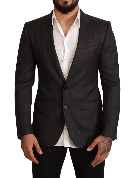 Dolce & Gabbana Elegant Gray Check Martini Blazer - Sandy Store ByNet