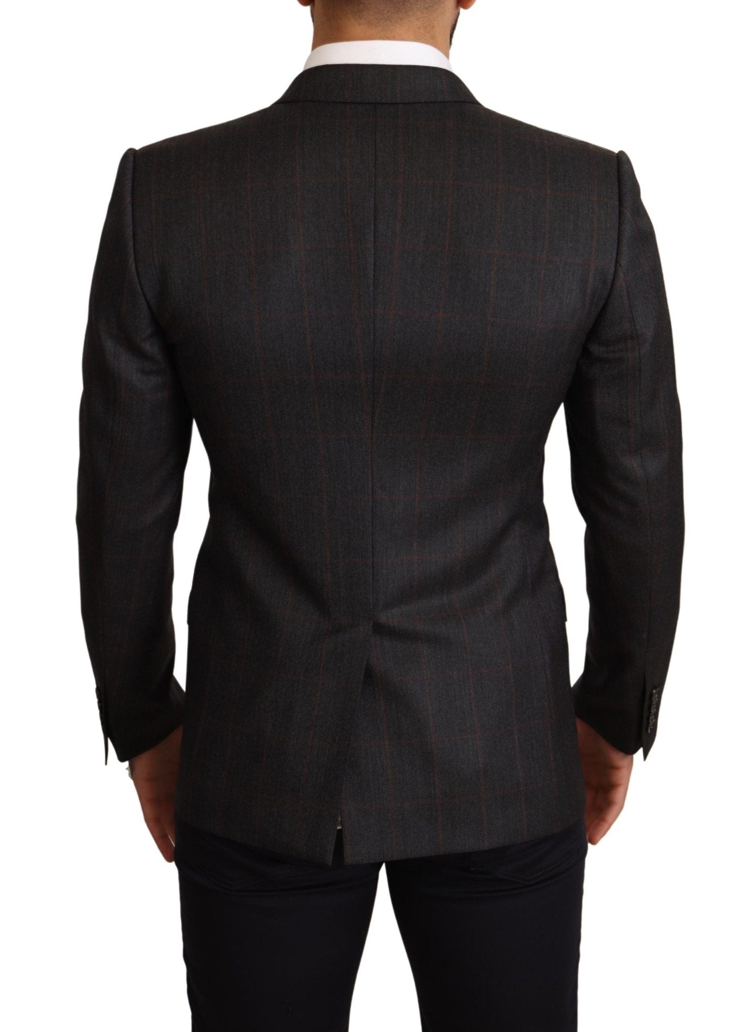 Dolce & Gabbana Elegant Gray Check Martini Blazer - Sandy Store ByNet