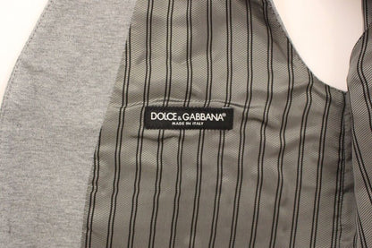 Dolce & Gabbana Elegant Gray Cotton Stretch Dress Vest - Sandy Store ByNet