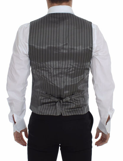 Dolce & Gabbana Elegant Gray Cotton Stretch Dress Vest - Sandy Store ByNet