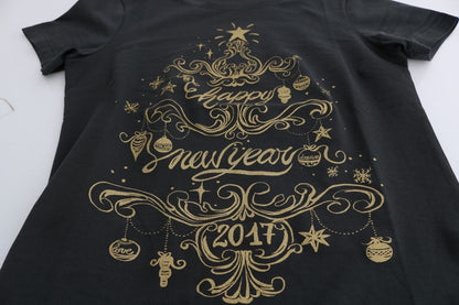 Dolce & Gabbana Elegant Gray Cotton Tee with Exclusive Print - Sandy Store ByNet