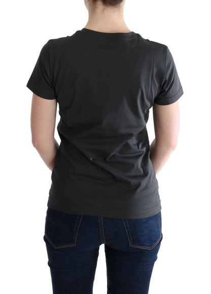 Dolce & Gabbana Elegant Gray Cotton Tee with Exclusive Print - Sandy Store ByNet