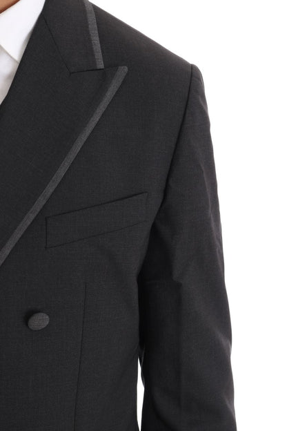 Dolce & Gabbana Elegant Gray Double Breasted Wool Suit - Sandy Store ByNet
