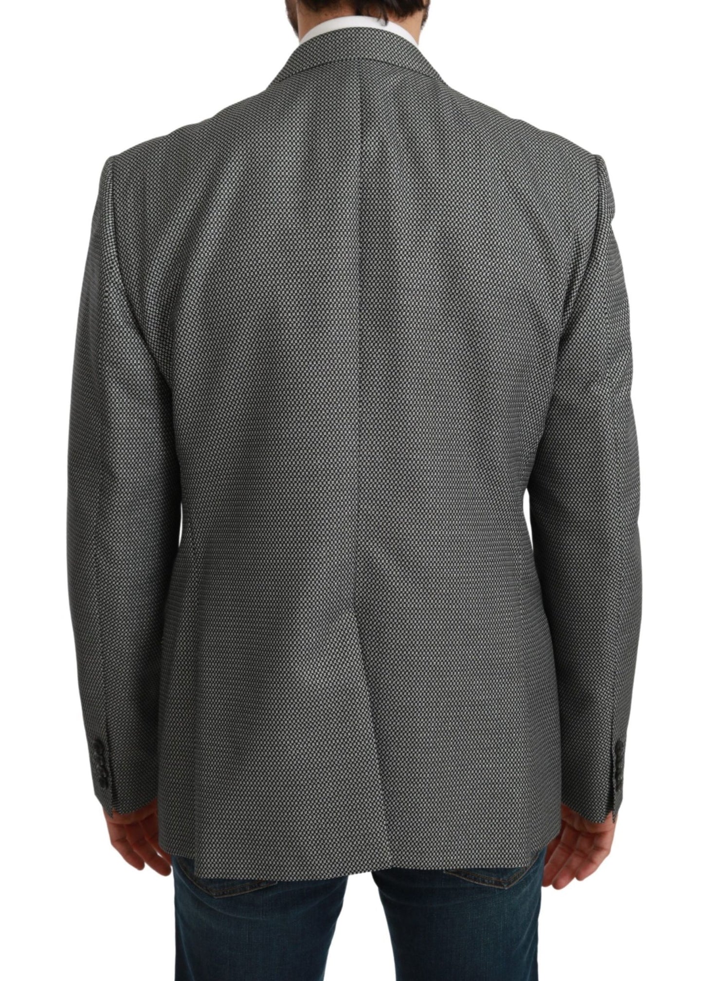 Dolce & Gabbana Elegant Gray Fantasy Pattern Slim Fit Blazer - Sandy Store ByNet