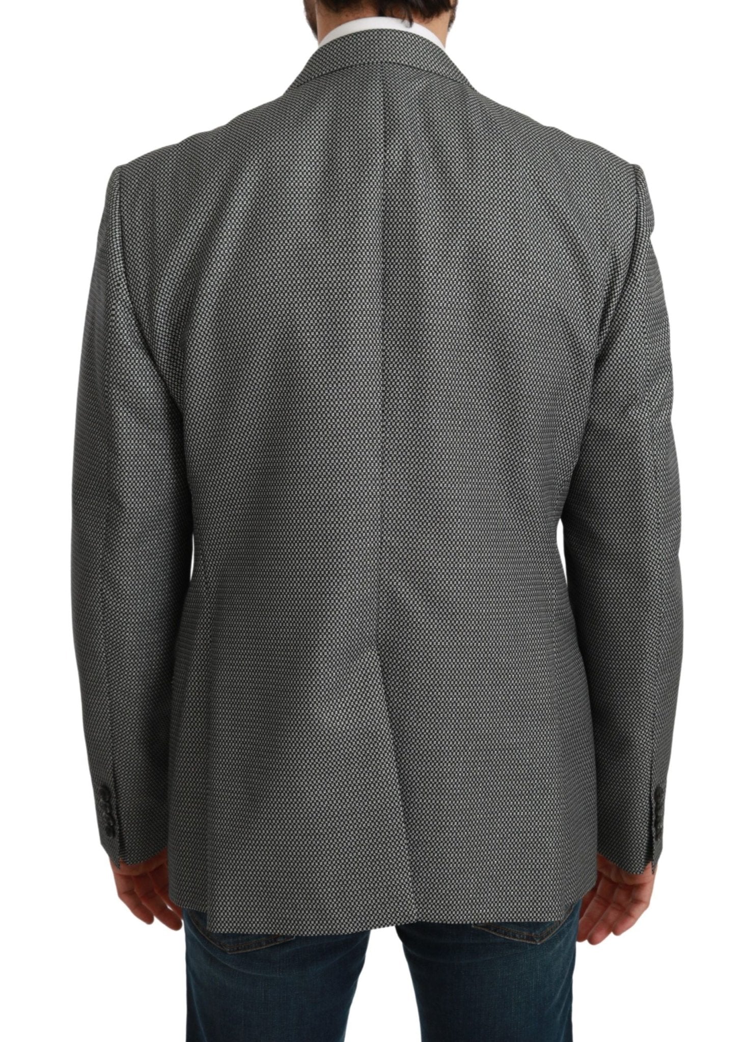 Dolce & Gabbana Elegant Gray Fantasy Pattern Slim Fit Blazer - Sandy Store ByNet