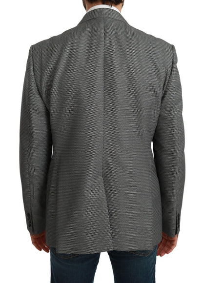 Dolce & Gabbana Elegant Gray Fantasy Pattern Slim Fit Blazer - Sandy Store ByNet