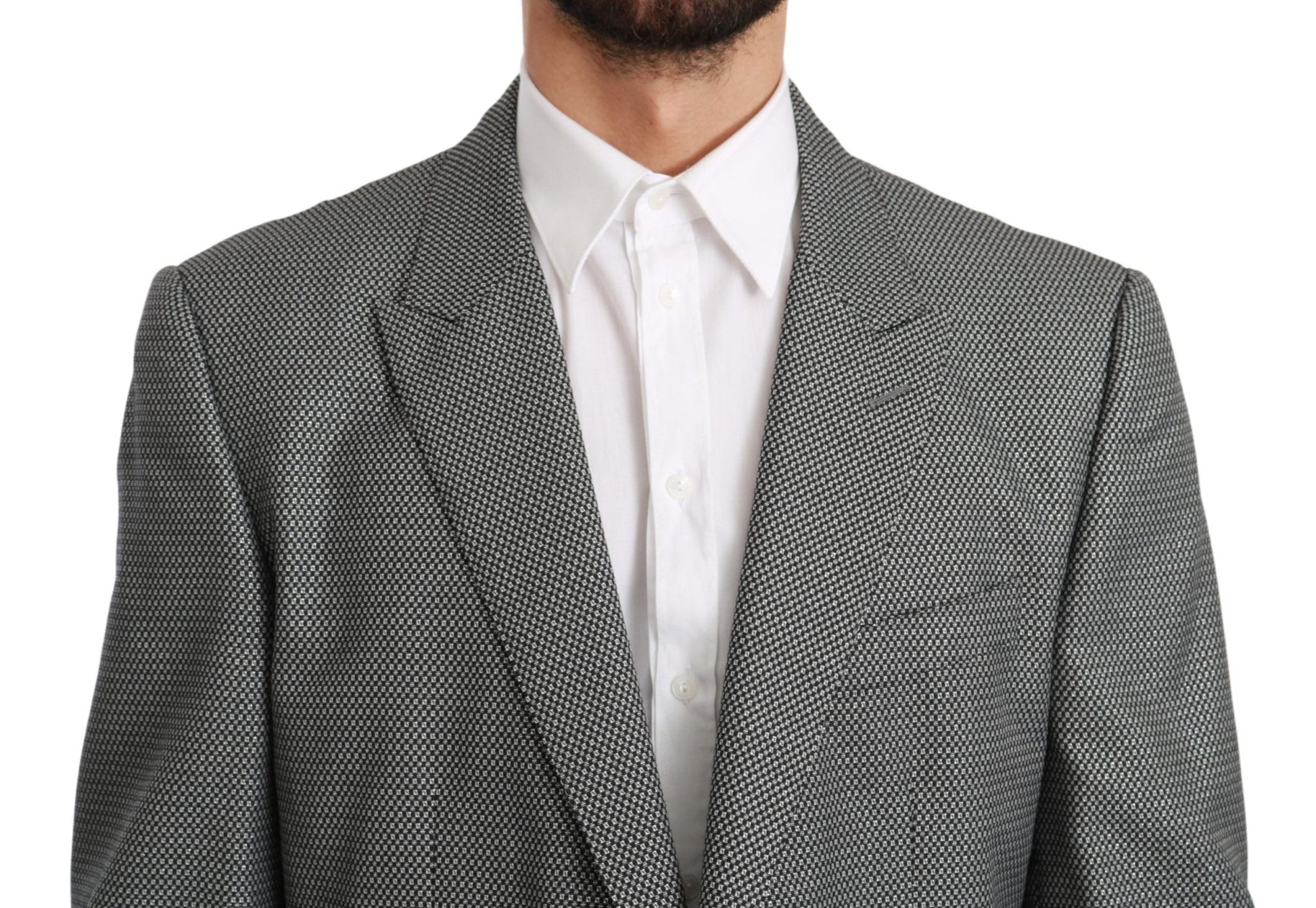 Dolce & Gabbana Elegant Gray Fantasy Pattern Slim Fit Blazer - Sandy Store ByNet