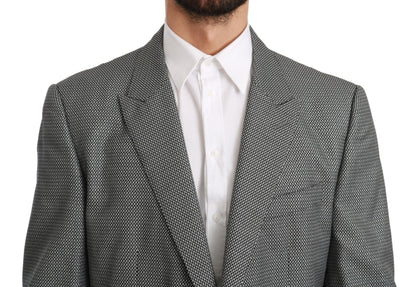 Dolce & Gabbana Elegant Gray Fantasy Pattern Slim Fit Blazer - Sandy Store ByNet